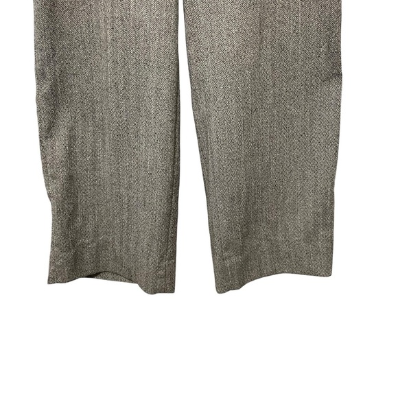 ZARA Black/ White Herringbone Wide Leg Pants Small Elastic Waist Dress Trousers - Picture 5 of 12